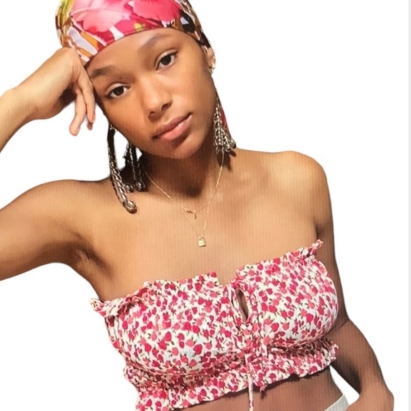 Urban Outfitters Floral Crop Top Small - Picture 1 of 9